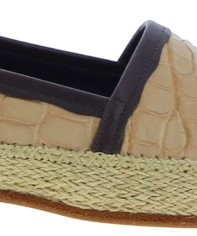 Dolce&Gabbana Men’s fashion loafers shoes in beige purple crocodile leather