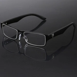 Men Women Non Prescription Clear UV Lens Fashion Eye glasses Black Silver Frames